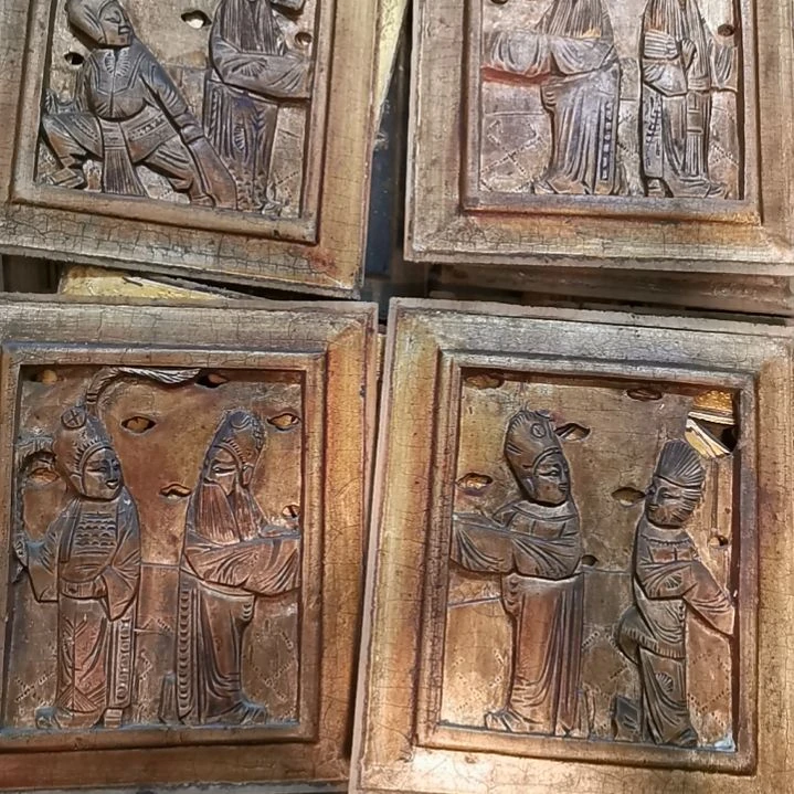 木听**命木雕花板四片