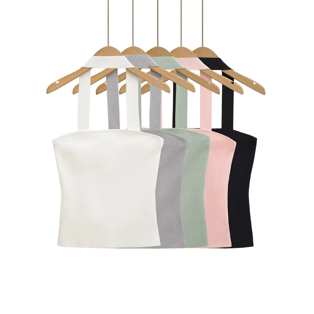 FS598挂脖针织吊带背心百搭