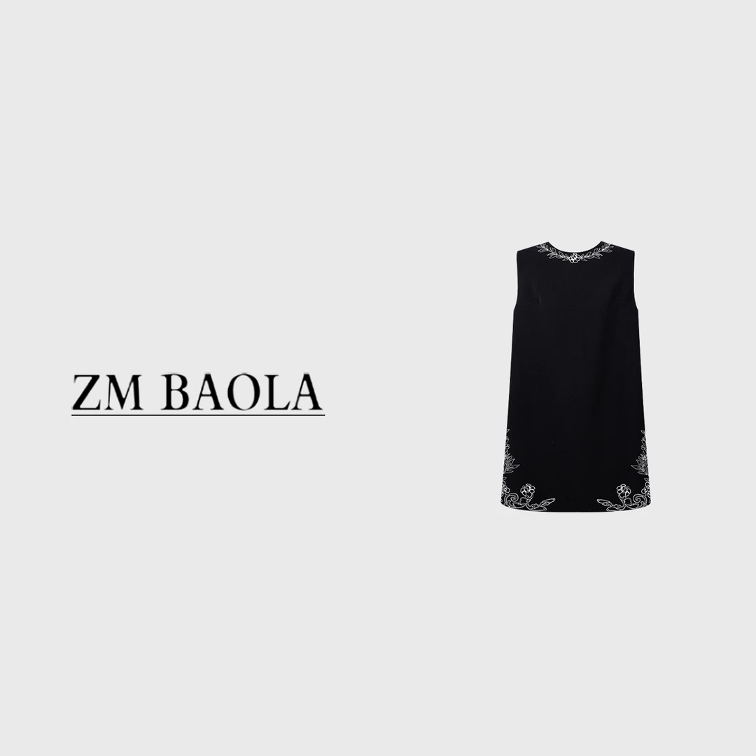 ZM BAOLA【掠影-大言】圆领无袖气质显瘦连衣裙BS6242-S3