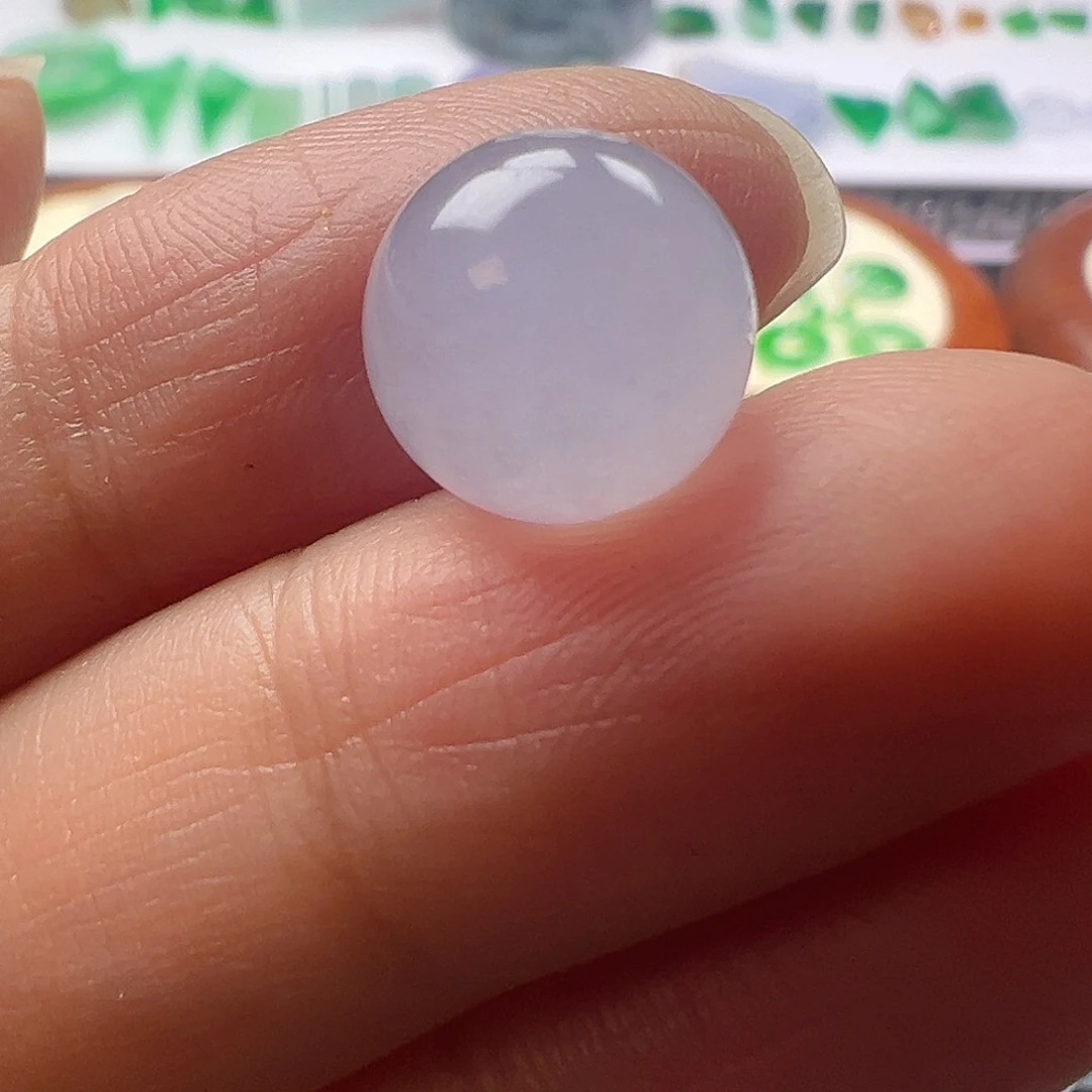 翡翠散珠翡翠冰紫圆珠卡11+