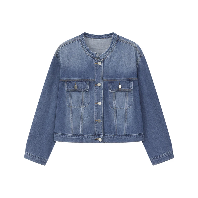 【现现清仓】芮鸽大码女装复古牛仔外套女