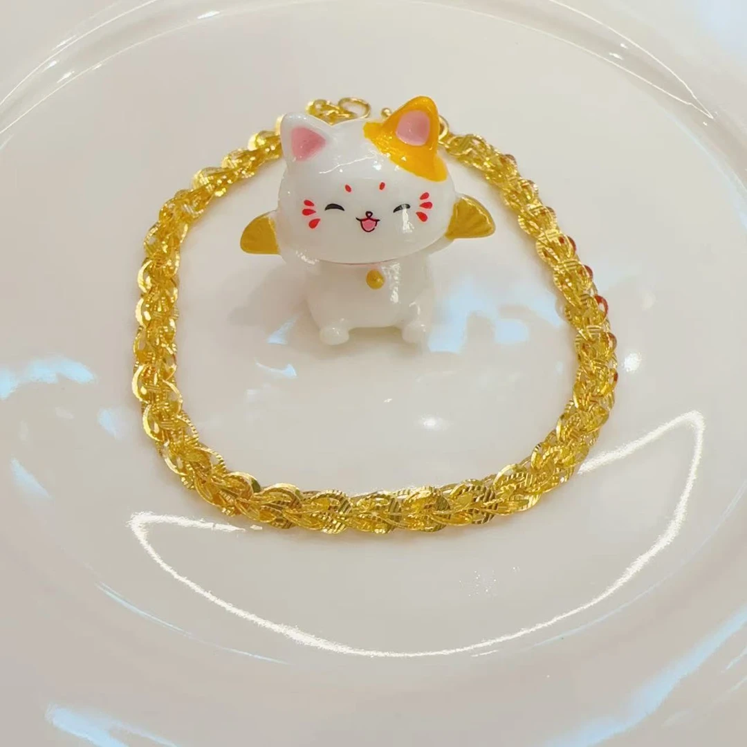 足金黄金凤尾链手链抖音基地质检发货