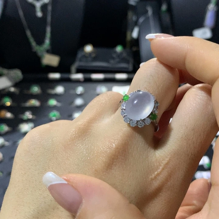 翡翠银S925镶嵌戒指