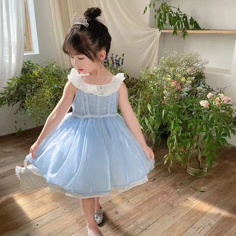 儿童春季秋季公主裙2025新款洋气可爱甜美梦幻花边粉色女宝x046