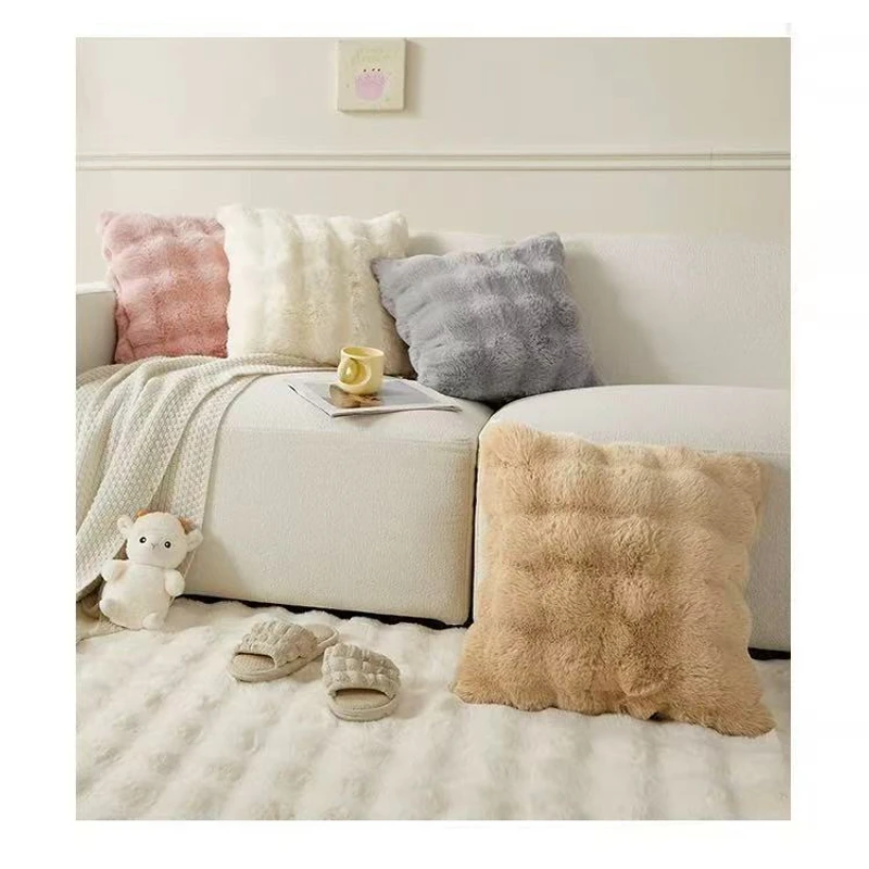 毛绒抱枕家用餐椅靠垫加厚保暖办公室学生椅子垫冬季