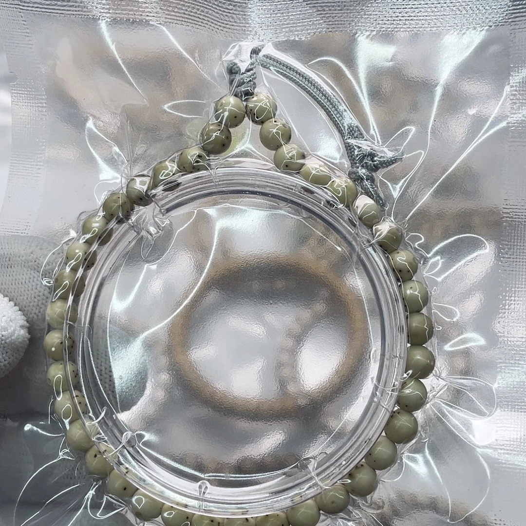 星月菩提把件绿包白6圆手持