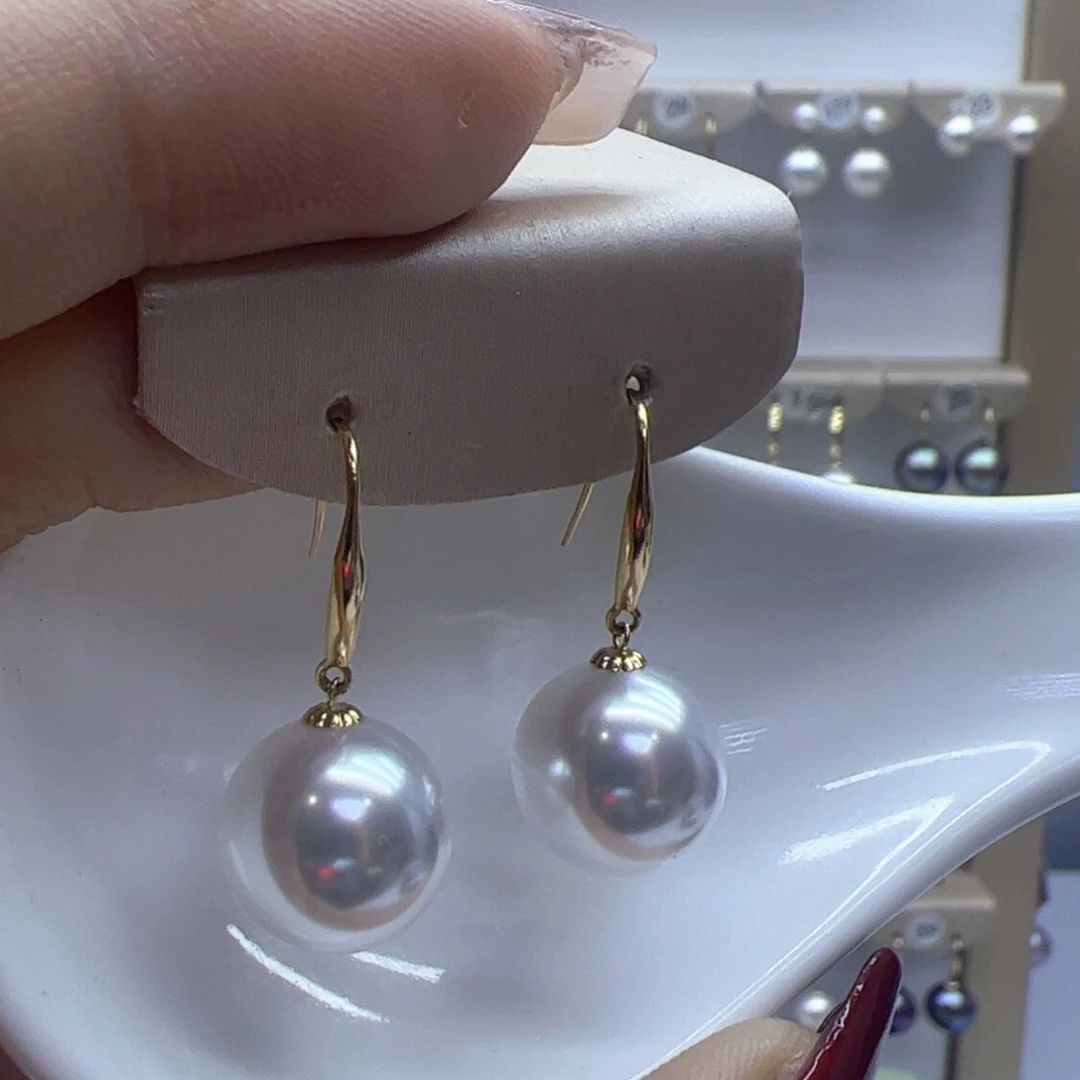 淡水珍珠耳饰18K金镶嵌