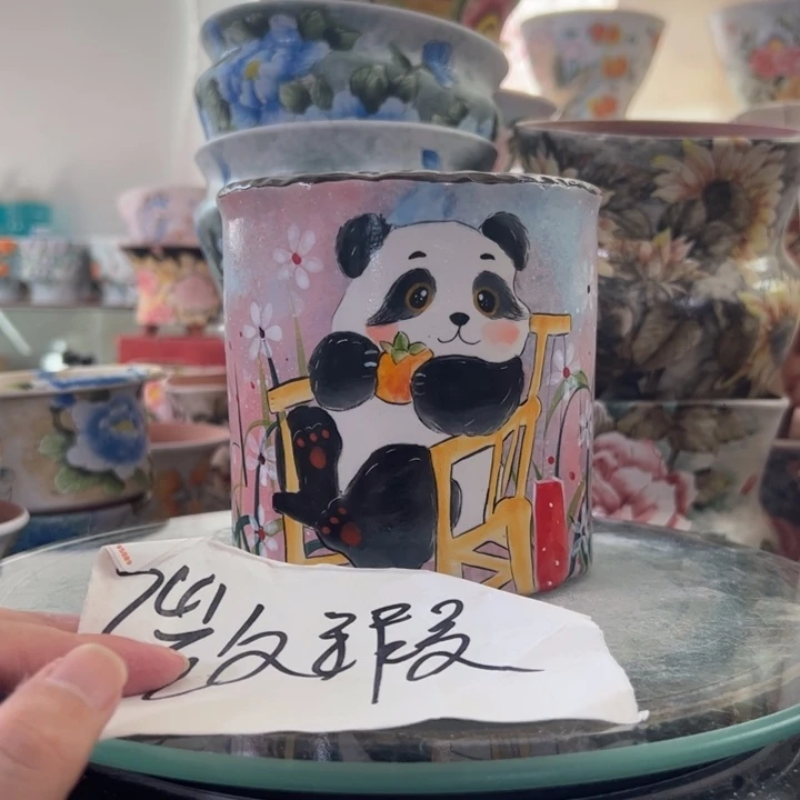 景德镇手绘花盆满38包邮偏远地区除外