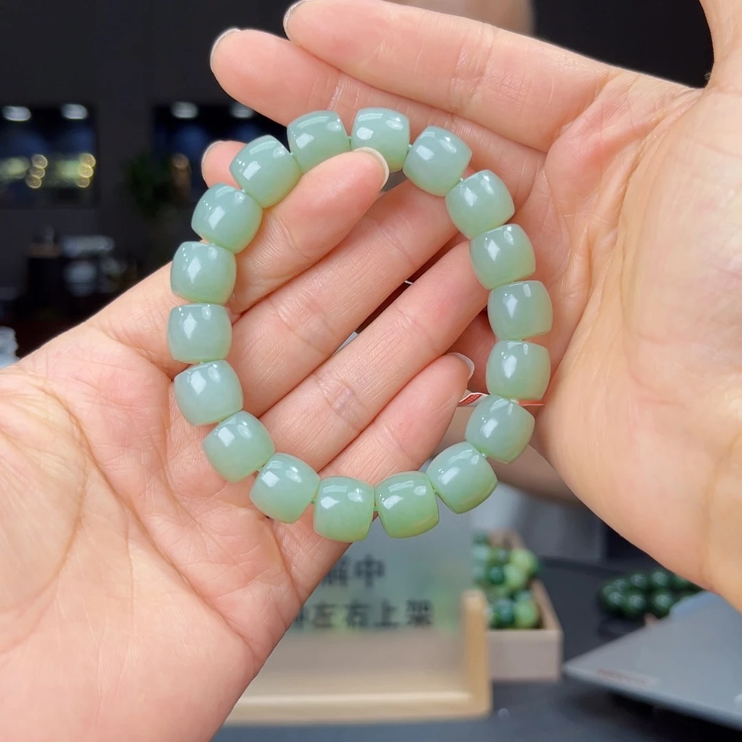 未镶嵌手串和田玉纯天然和田玉新疆且末天空蓝料12