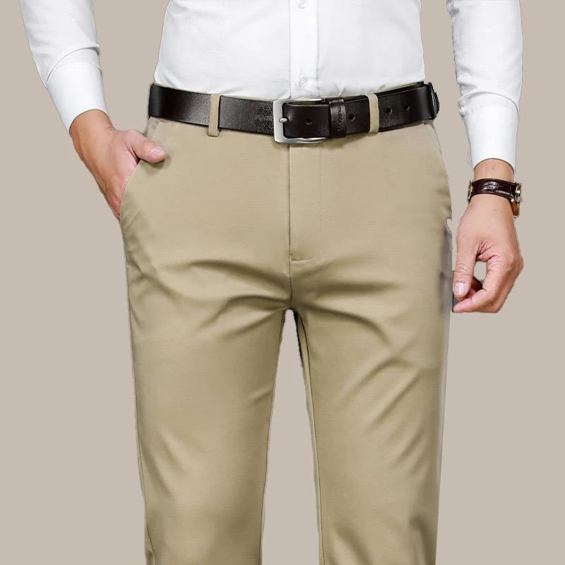 夏季薄款男装西裤商务休闲裤直筒宽松弹力百搭新款男士冰丝长裤子