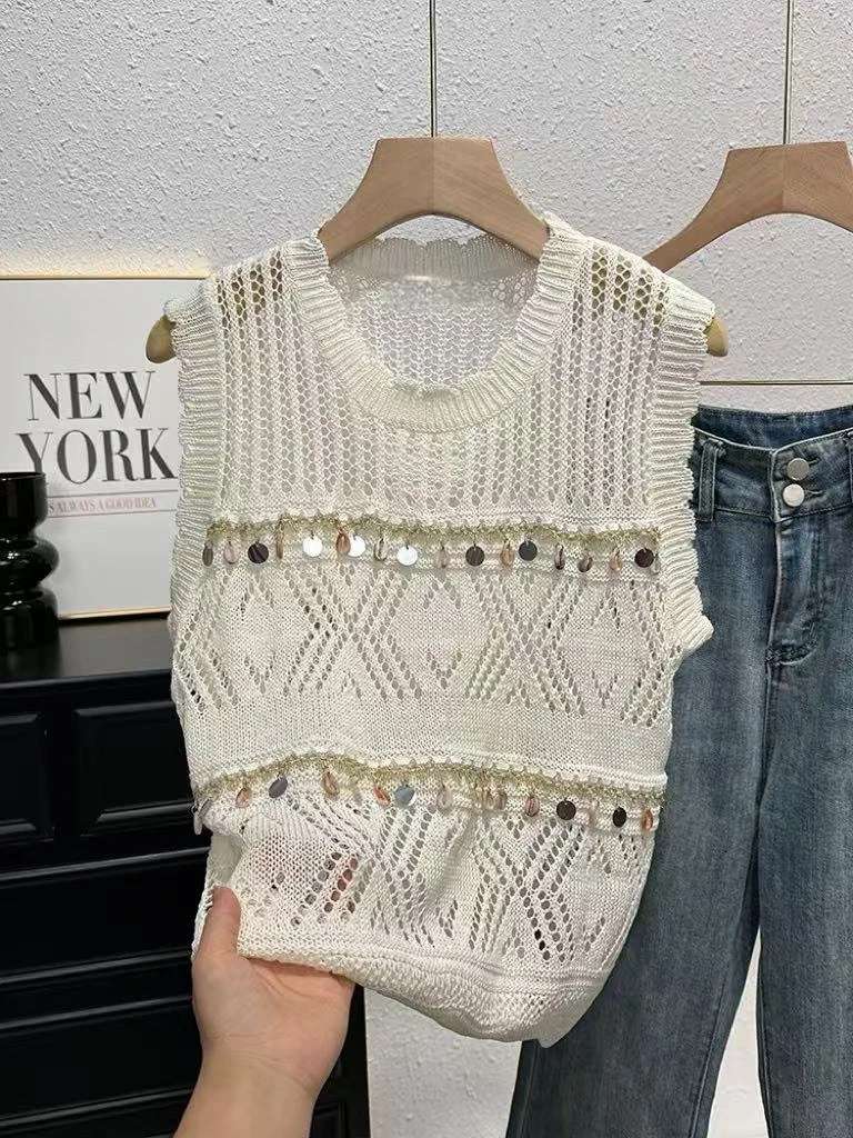 【中式情书】夏季新款气质波西米亚针织背心9043