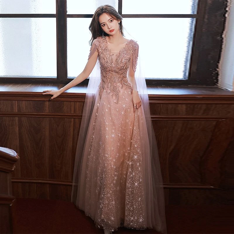 晚礼服裙轻奢小众高端女2025新款party重工高级感宴会主持人成人