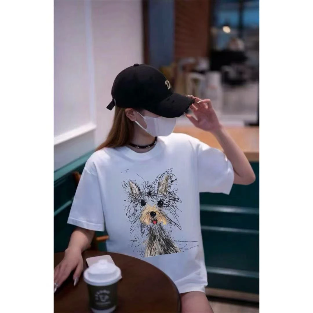 【01-50】20205新款白色百搭夏季宽松印花ins圆领韩版T恤19