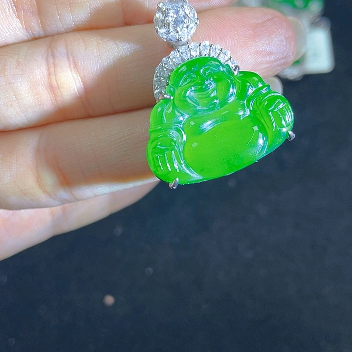 翡翠银S925镶嵌吊坠(不含链)