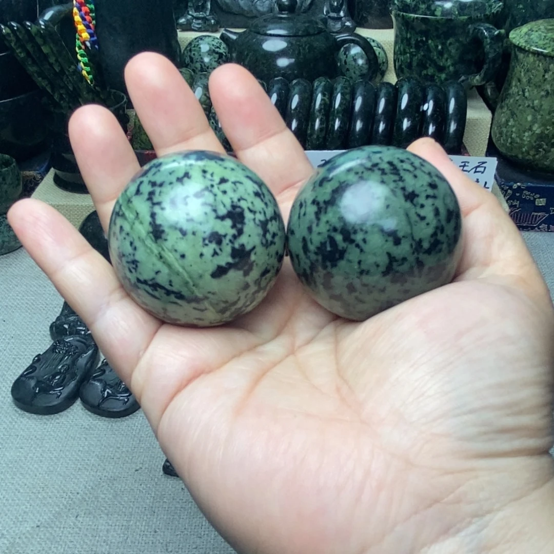 蛇纹石玉未镶嵌西藏药王石健身球