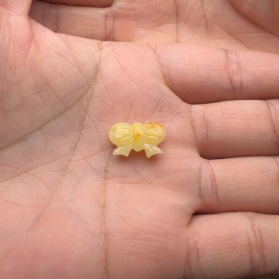 蜜蜡未镶嵌颈饰蝴蝶结提溜