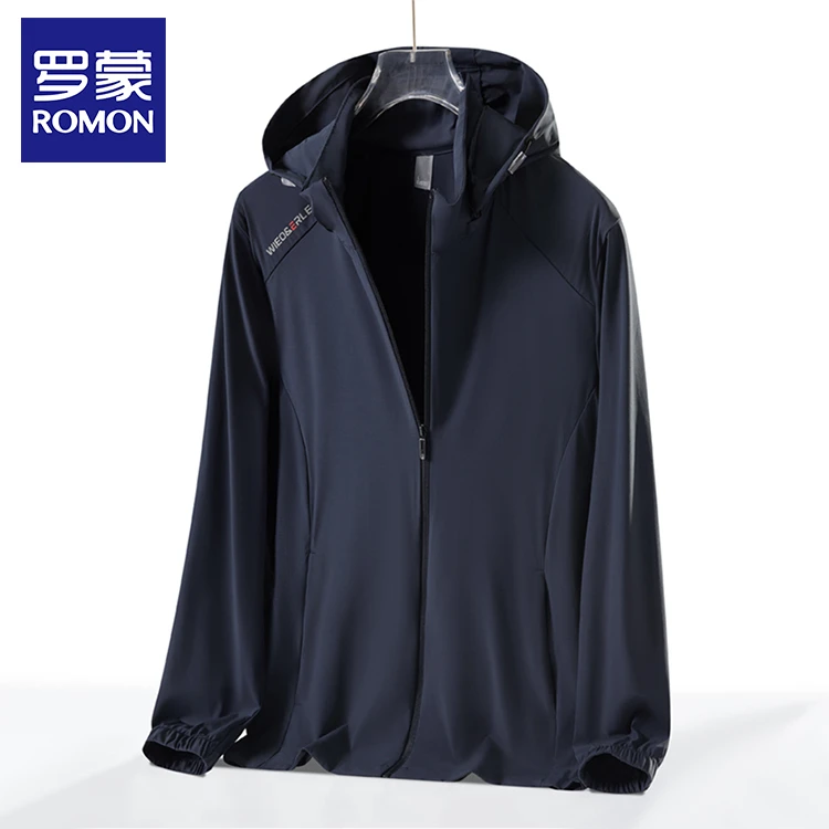 罗蒙2025新款冰丝防晒服男士夏季新款商务休闲凉感透气薄款外套