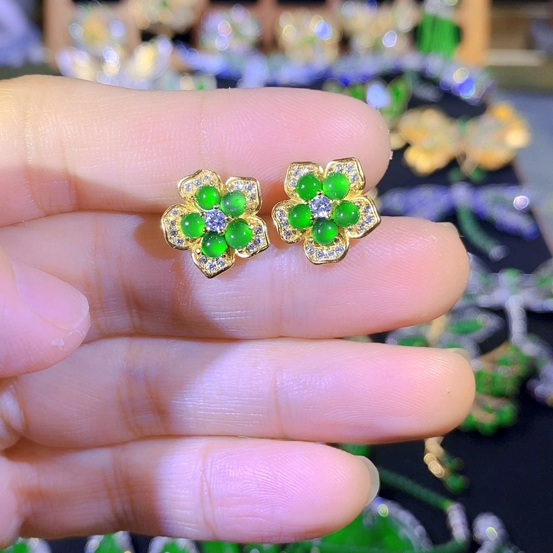 吊坠(不含链)银S925镶嵌翡翠