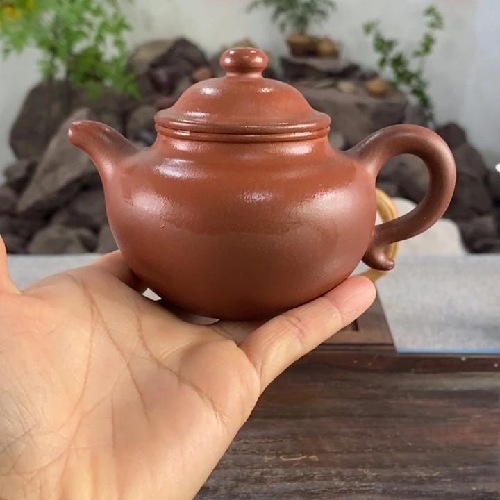 紫砂茶壶红皮龙莲子180左右的容量半手制作