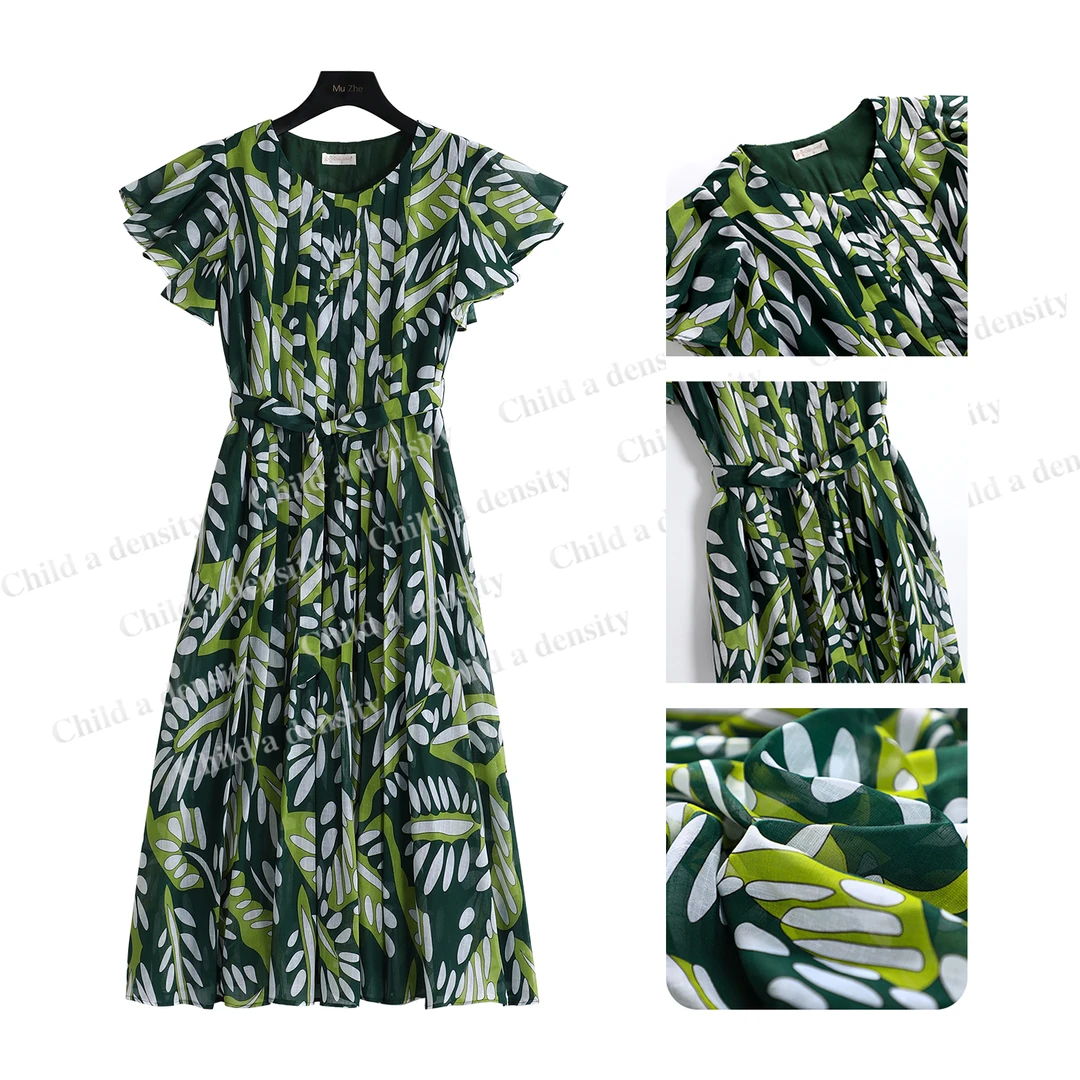 女装夏季新款飞飞袖连衣裙收腰显瘦时尚洋气连衣裙CA051