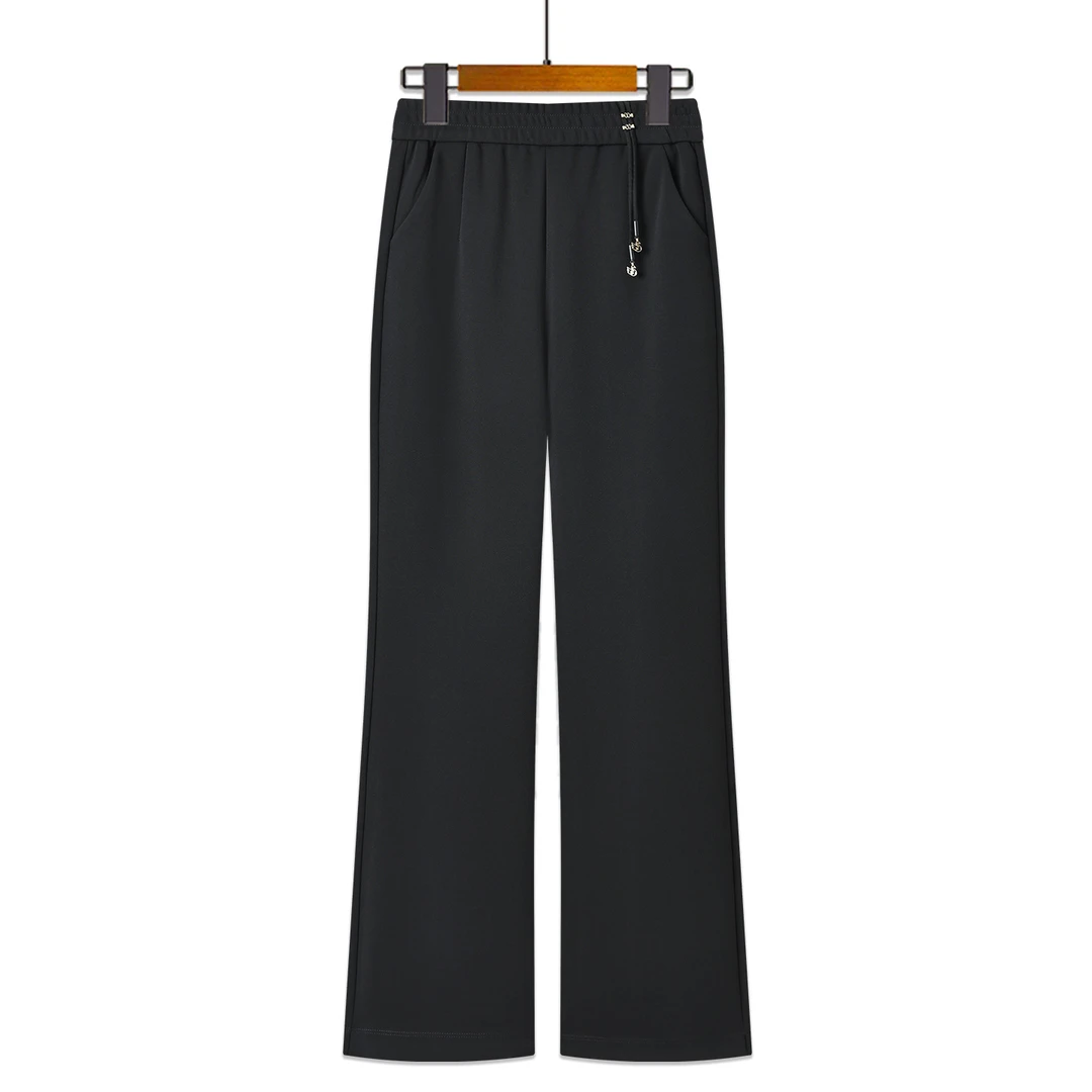 微喇裤女春秋冬款高腰显瘦加绒中老年女裤中年妈妈裤子直筒喇叭裤