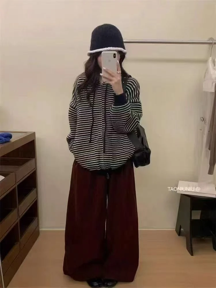 [077]编码经典条纹针织开衫