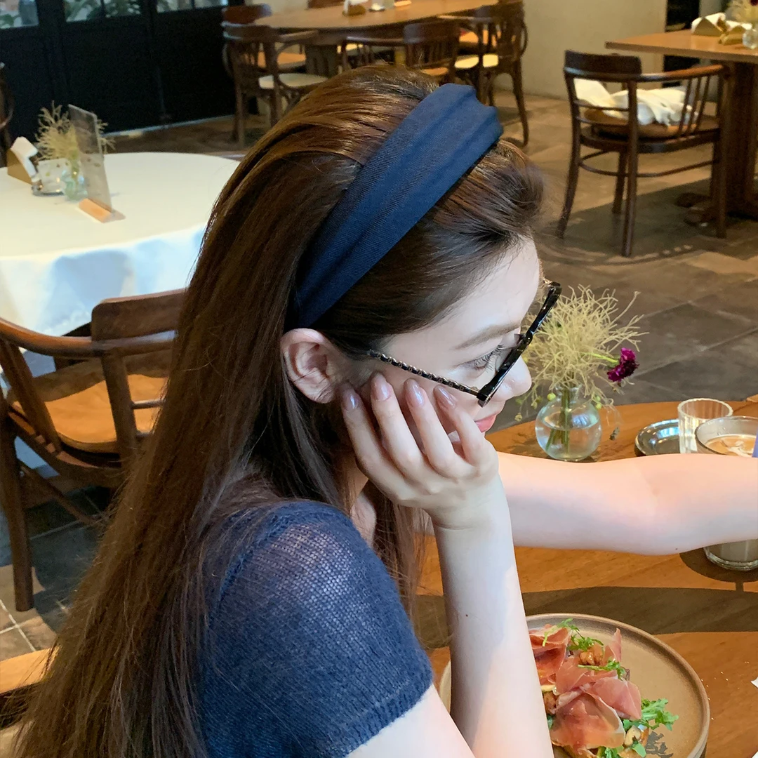 韩系慵懒老钱风宽边发箍高颅顶头箍发饰日常外戴显脸小头饰发卡