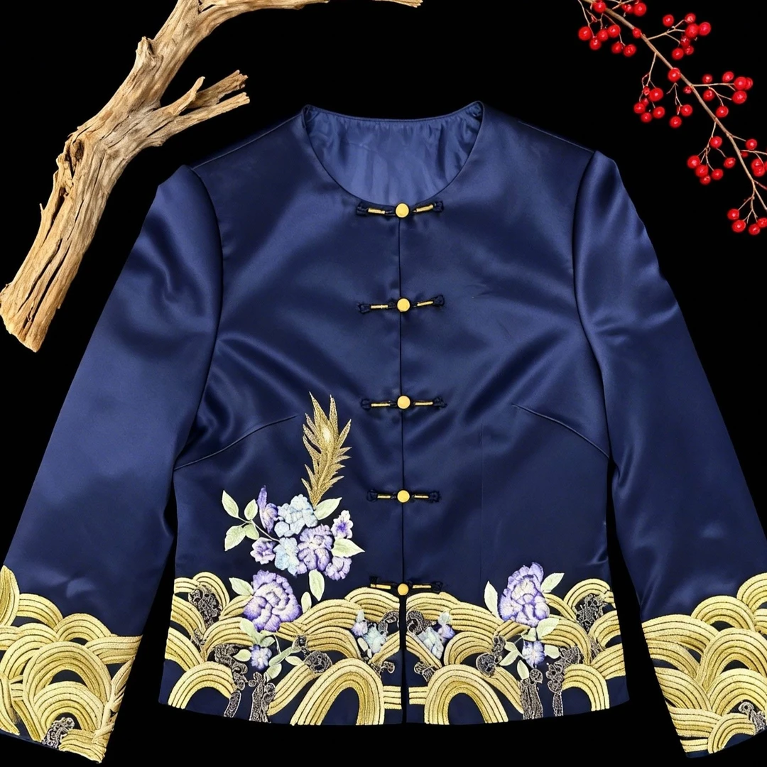 【现货】醋酸面料新中式日常百搭外套