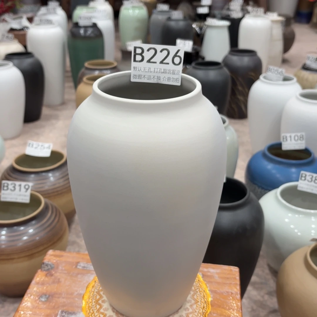 陶摆件瑕疵226景德镇陶瓷花瓶高27口9.5