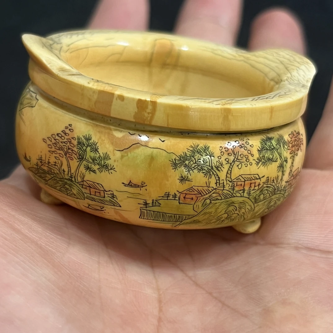 5A冰料牙雕香炉 精工单品 细腻质感尽显高雅