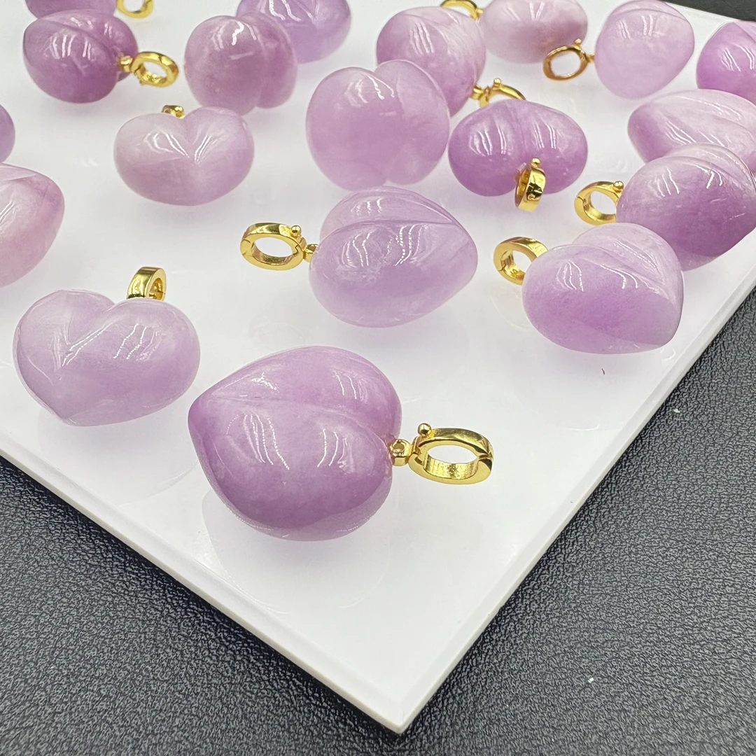 「戴琴珠宝」DQ1789-银镶紫锂辉心形吊坠（多样性发其一）