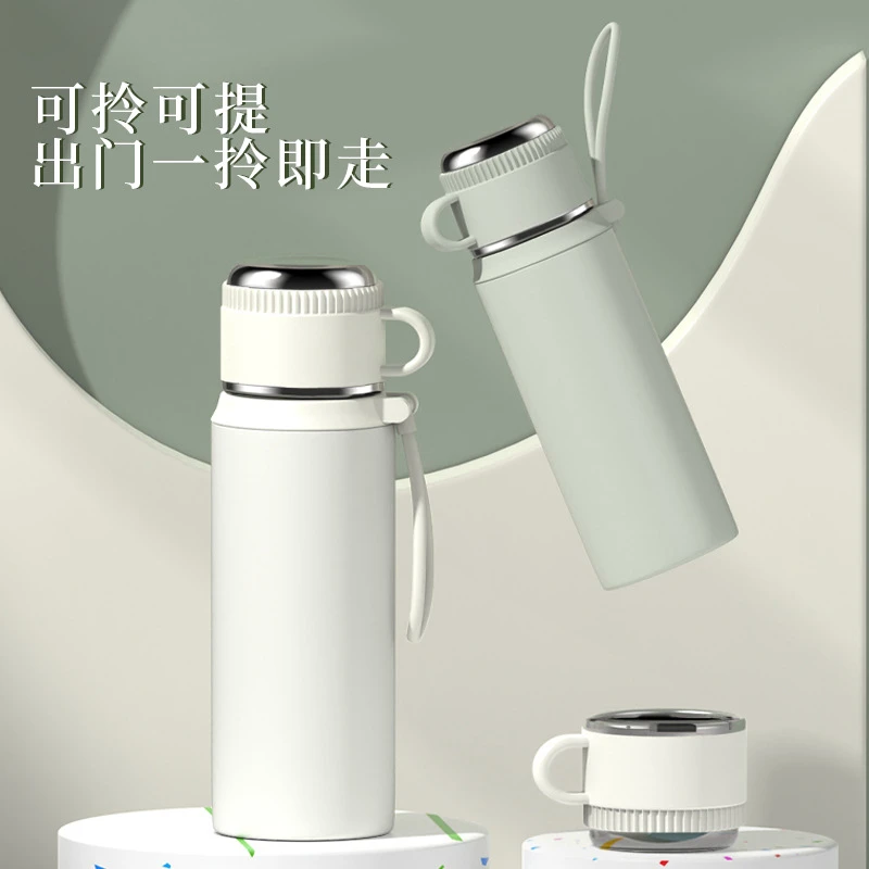 高颜值礼品水杯316不锈钢便携式保温杯女大容量办公茶水分离杯子