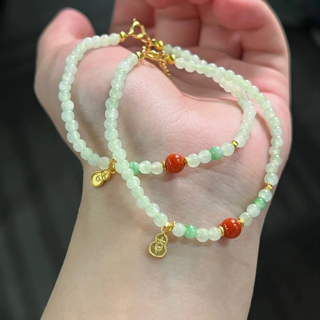 【北野珠宝】天然A货翡翠DIY手链-B180H-21多样性发一3mm+