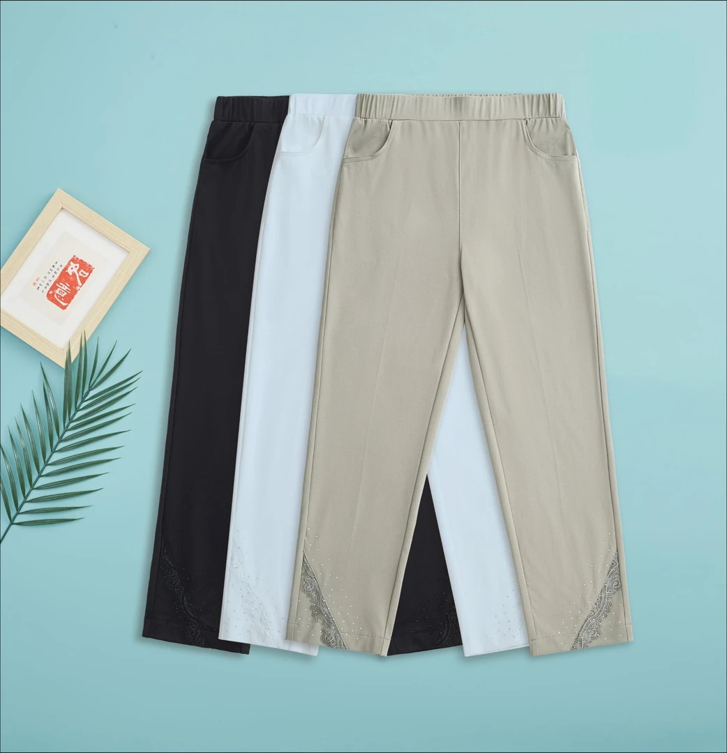 【高档八分裤】25年新款夏季薄款小直筒透气修身休闲裤5543