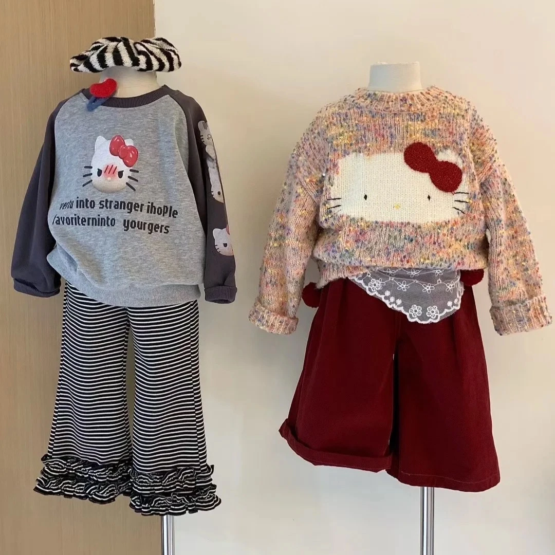 女童卫衣2025新款时尚卡通针织毛衣女孩洋气时髦漂亮百搭上衣