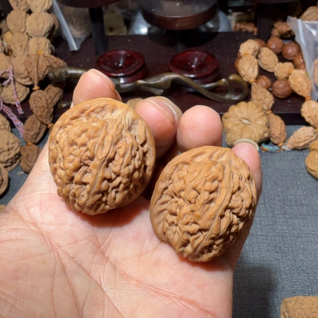 把件文玩核桃莲花38修尖