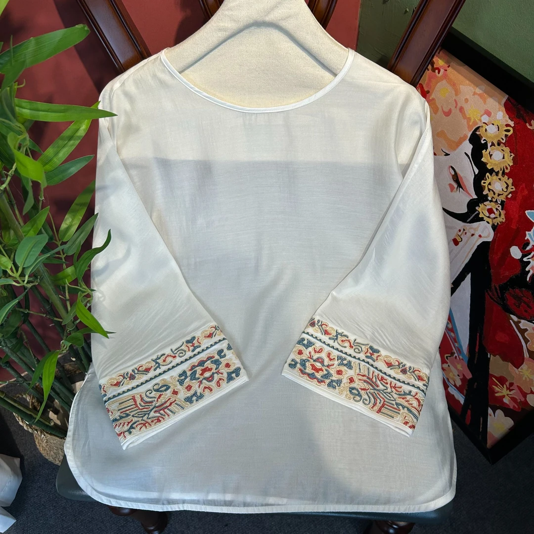 【简洁】汉服长袖网红新中式女士复古中国风斜襟9439