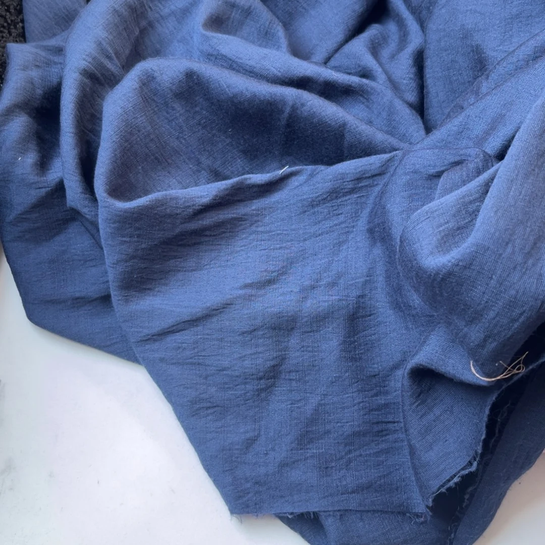 混纺藏蓝麻棉1.5米。