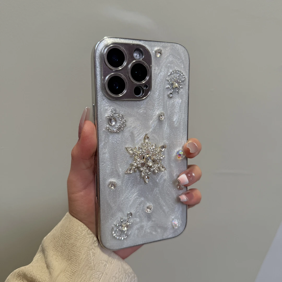 轻奢高级感梦幻超仙旋转雪花适用16Promax手机壳新款滴胶15Pro/14