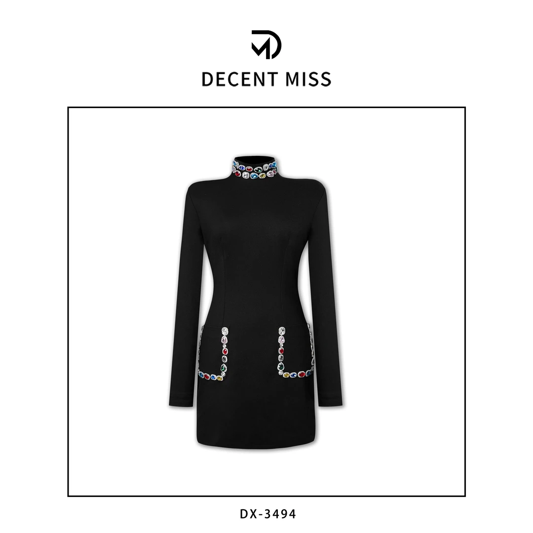 【原创设计】DECENT MISS 定制宝石连衣裙DX-3494