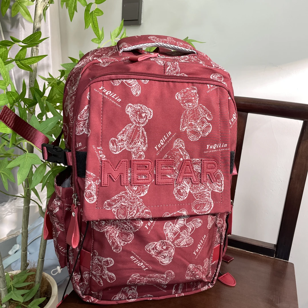 双肩包时尚小学生休闲百搭高品质红色潮流双肩背时尚小学生休闲