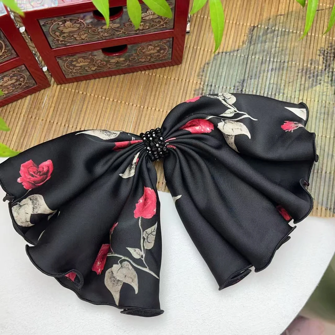 FUXI/福熙【玫瑰故事】系列精品水晶轻奢复古黑色十公分弹夹932