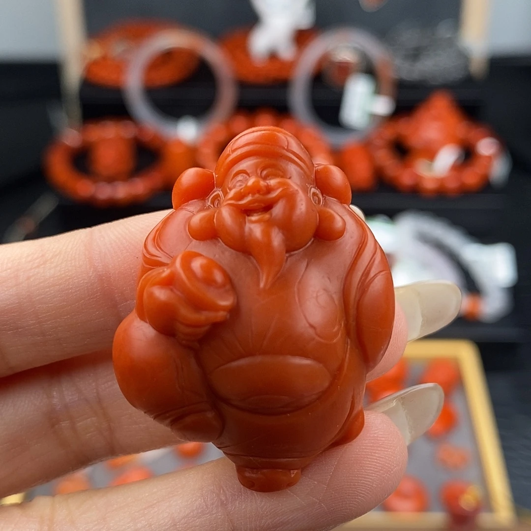 南红玛瑙未镶嵌四川凉山财神吊坠