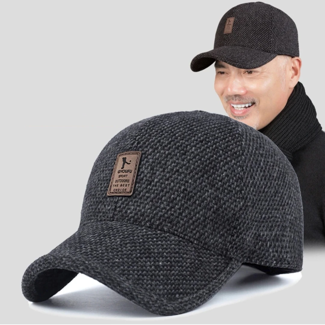 老人帽子男士冬季老年人老头爷爷保暖棒球帽中年爸爸护耳帽鸭舌帽