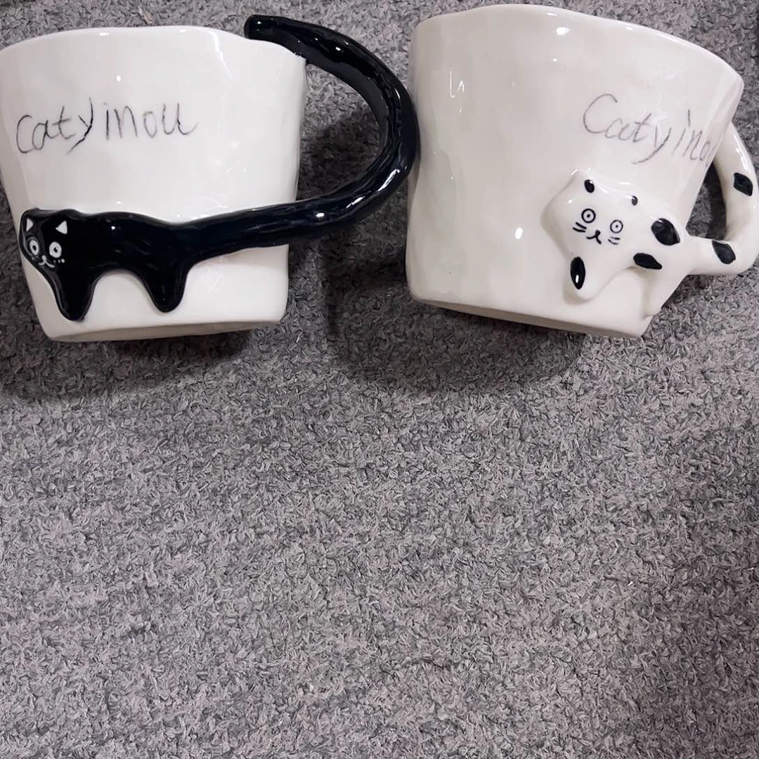 黑猫白猫2只陶瓷餐具