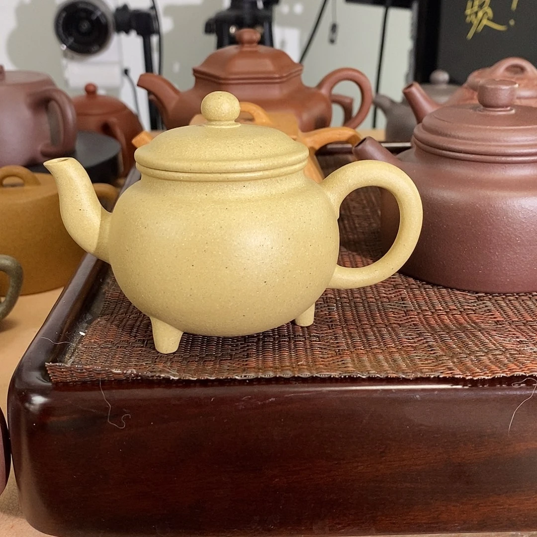 一***川紫砂本绿全手工大彬三足150cc