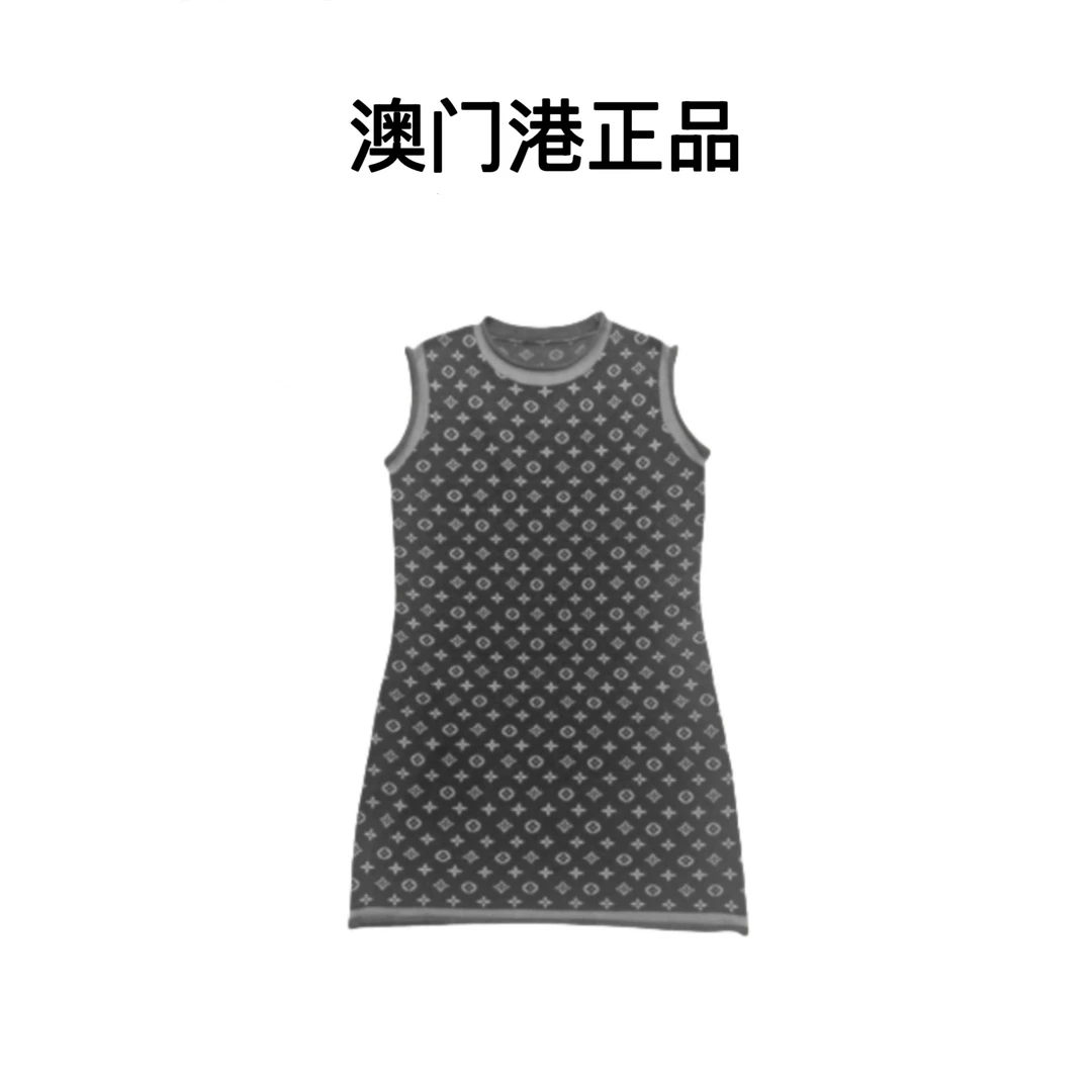 【澳门港正品】2025夏女装裙子针织直筒无袖连衣裙X888