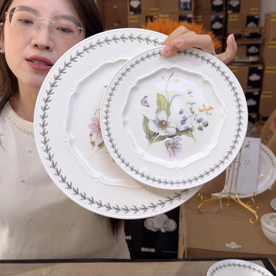 骨瓷10.5英寸平盘27cm➕小盘