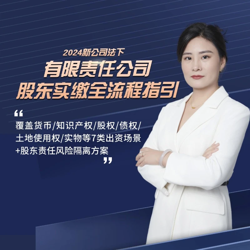 《2024新公司法下有限责任公司股东实缴全流程指引》（律师精讲版）