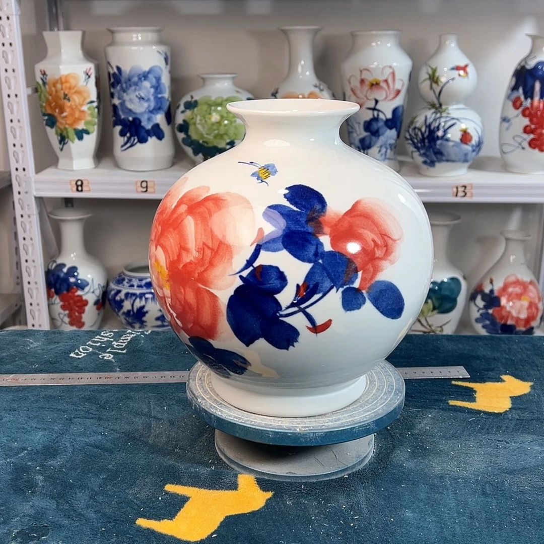 摆件景德镇陶瓷石红牡